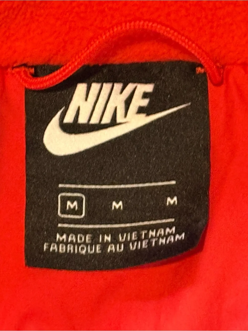 Nike Red Hooded Windbreaker with Black Chevron